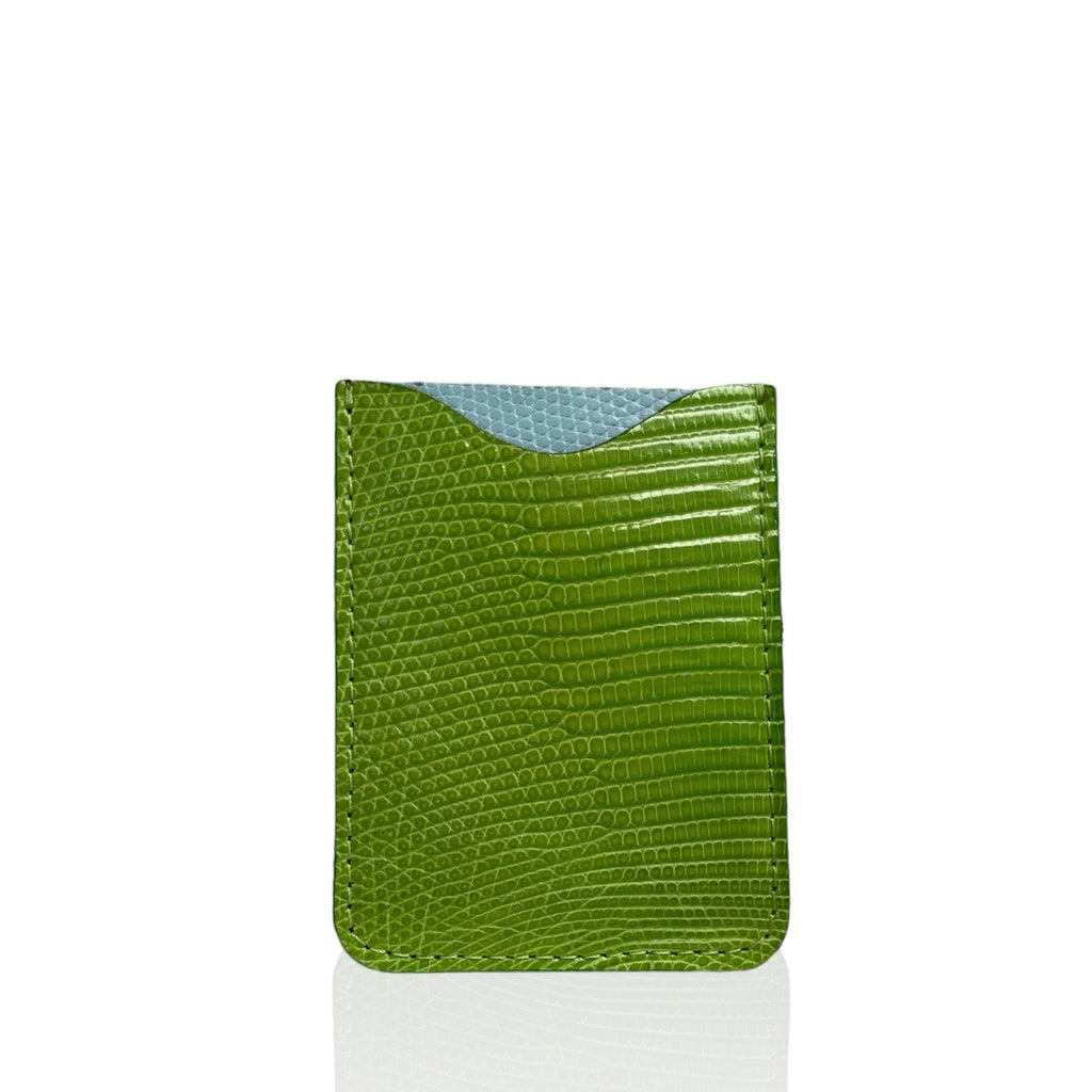 Lime Green Lizard Vertical Slot Wallet