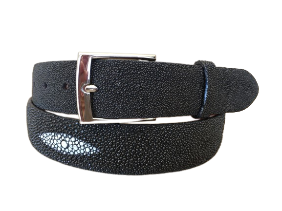 Hoffman Leather Black Asian Stingray belt with Embellishment